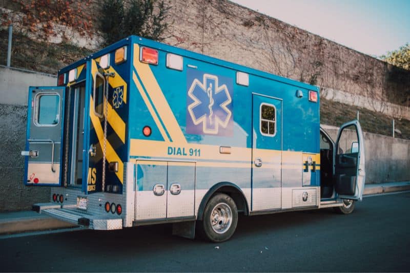 ambulance-parked-on-road